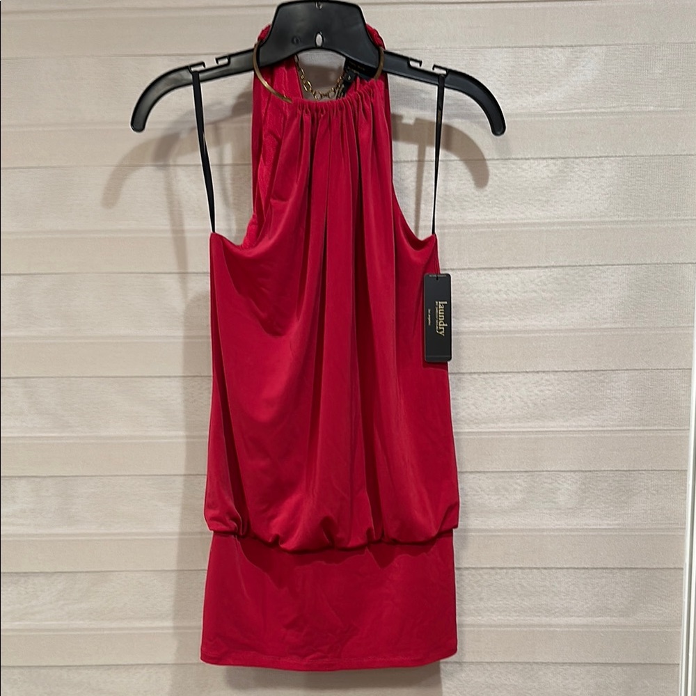 Laundry By Shelli Segal Crimson Halter Tank Top